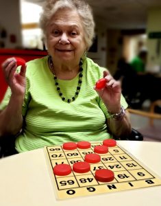 Tina Motter playing bingo